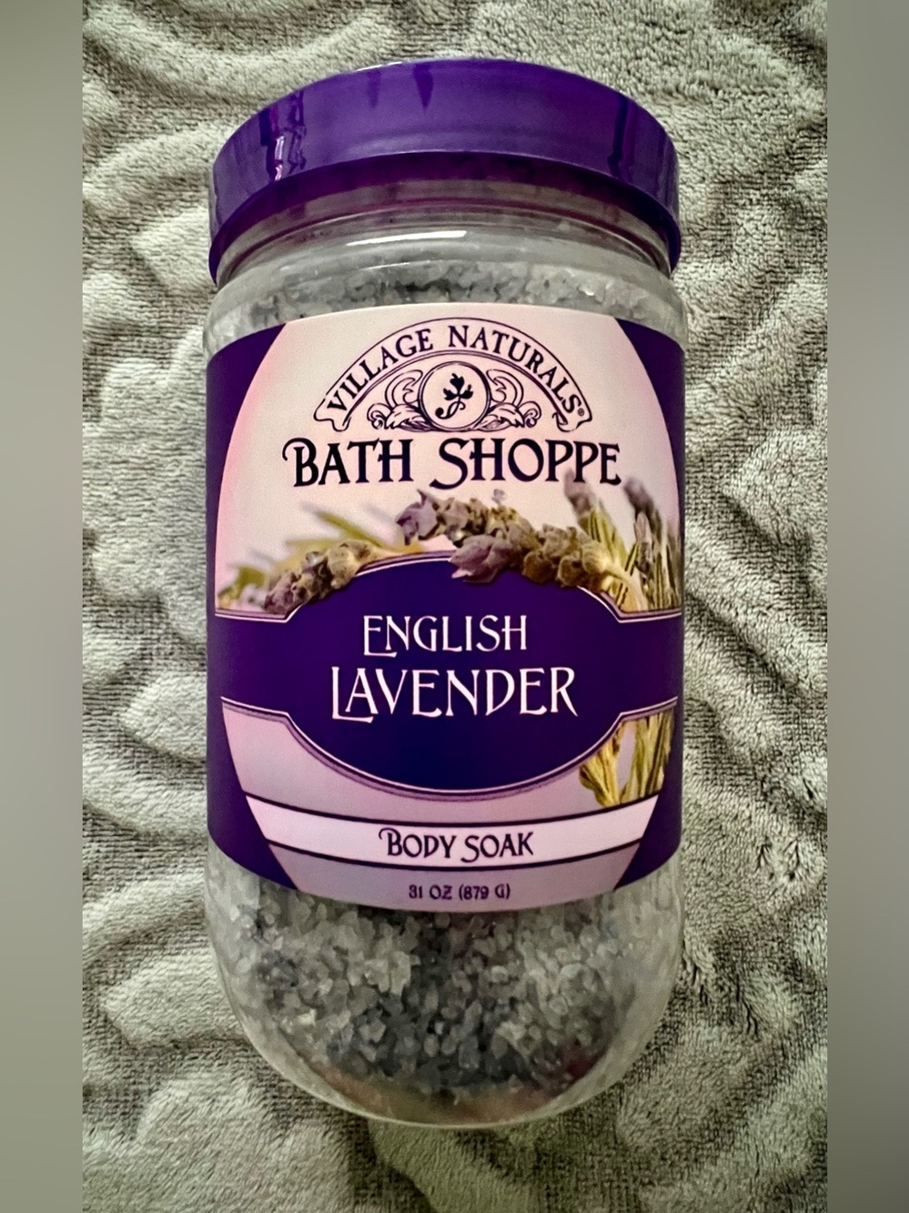 Village Naturals English Lavender Body Soak Dead Sea Salts 31oz